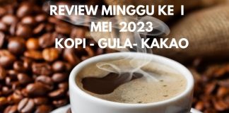 review minggu I Mei, kopi, gula, kakao
